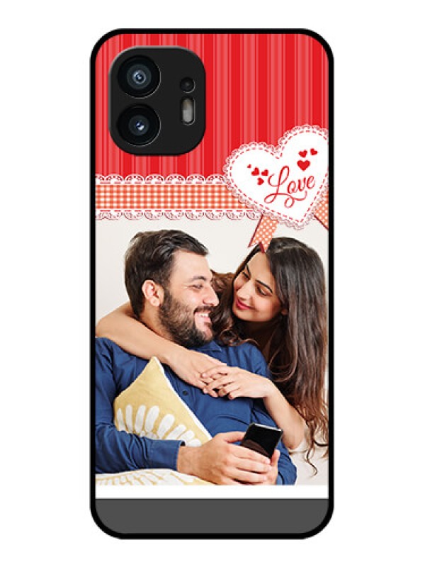 Custom Nothing Phone 2 Custom Metal Phone Case - Red Love Pattern Design