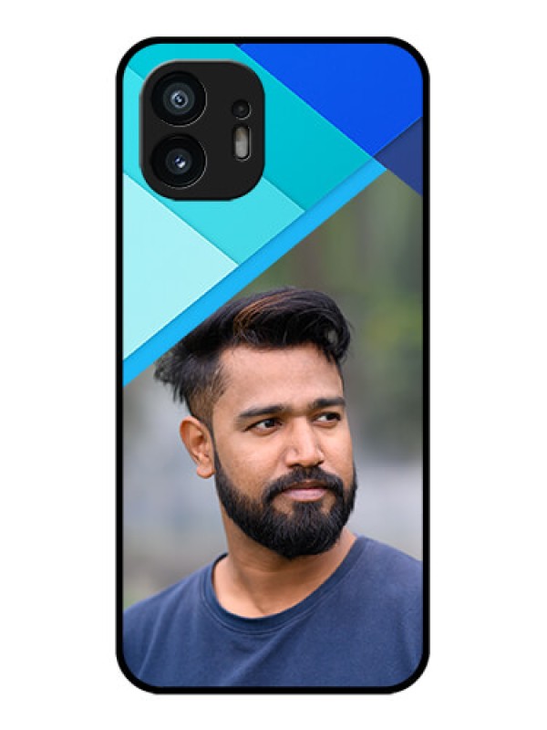 Custom Nothing Phone 2 Custom Metal Phone Case - Blue Pattern Design