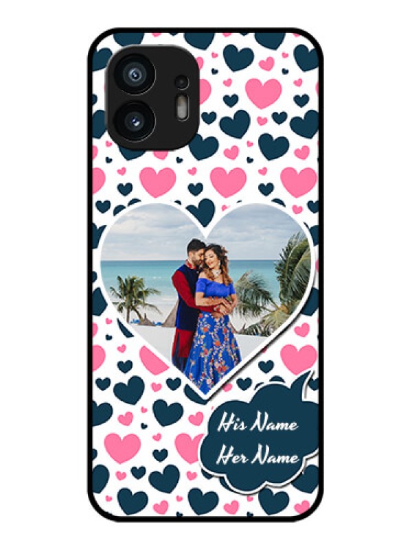 Custom Nothing Phone 2 Custom Metal Phone Case - Pink and Blue Heart Design
