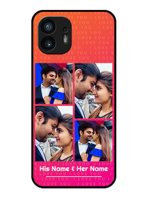 Custom Nothing Phone 2 Custom Metal Phone Case - I Love You Pink Design