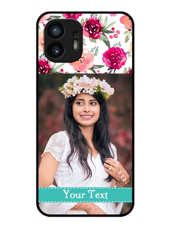 Custom Nothing Phone 2 Custom Metal Phone Case - Water Colors Floral Design