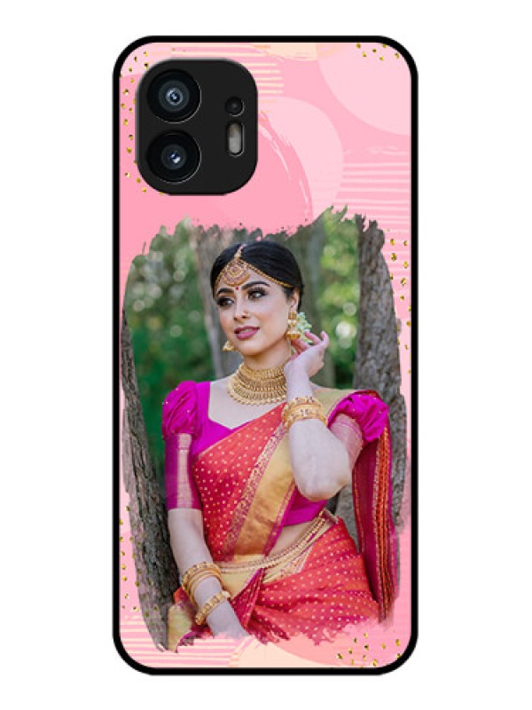 Custom Nothing Phone 2 Custom Metal Phone Case - Gold Glitter Splash Design