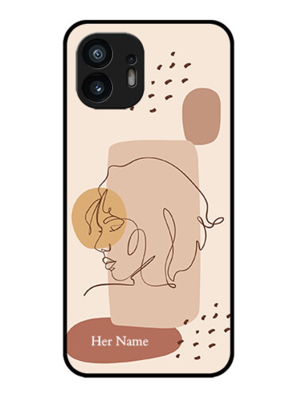 Custom Nothing Phone 2 Custom Metal Phone Case - Calm Woman Line Art Design