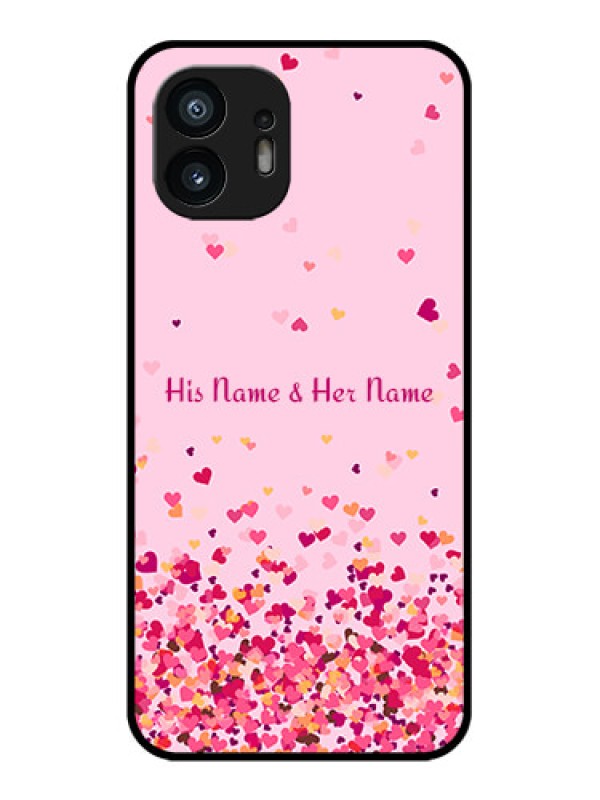 Custom Nothing Phone 2 Custom Metal Phone Case - Floating Hearts Design