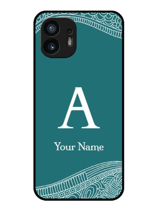 Custom Nothing Phone 2 Custom Metal Phone Case - Line Art Pattern With Custom Name Design