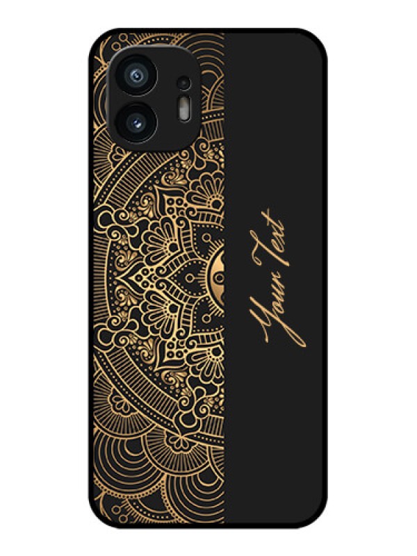 Custom Nothing Phone 2 Custom Metal Phone Case - Mandala Art With Custom Text Design