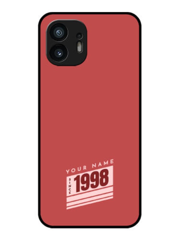 Custom Nothing Phone 2 Custom Metal Phone Case - Red Custom Year Of Birth Design