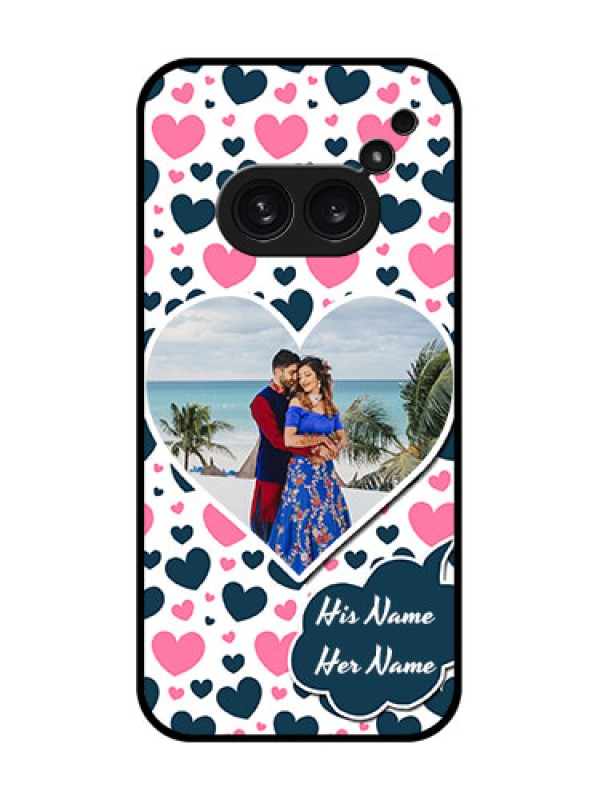 Custom Nothing Phone 2A Plus Custom Metal Phone CasePink and Blue Heart Design
