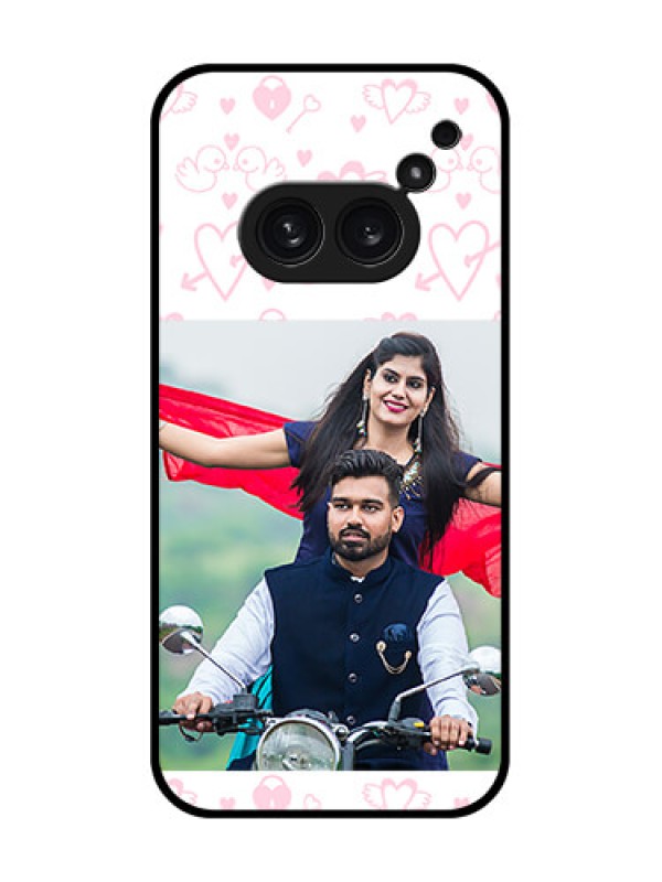 Custom Nothing Phone 2A Plus Custom Metal Phone CasePink Flying Heart Design