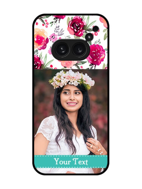 Custom Nothing Phone 2A Plus Custom Metal Phone CaseWater Colors Floral Design