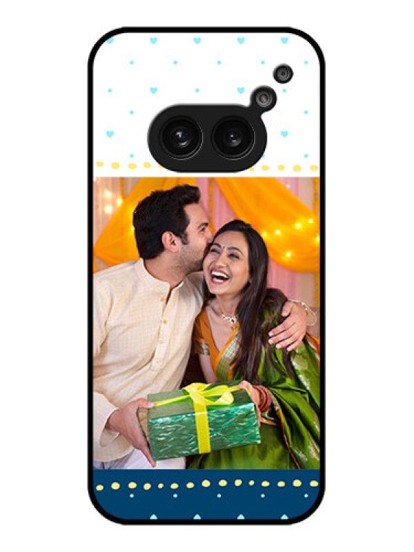 Custom Nothing Phone 2A Custom Metal Phone Case - White And Blue Abstract Design