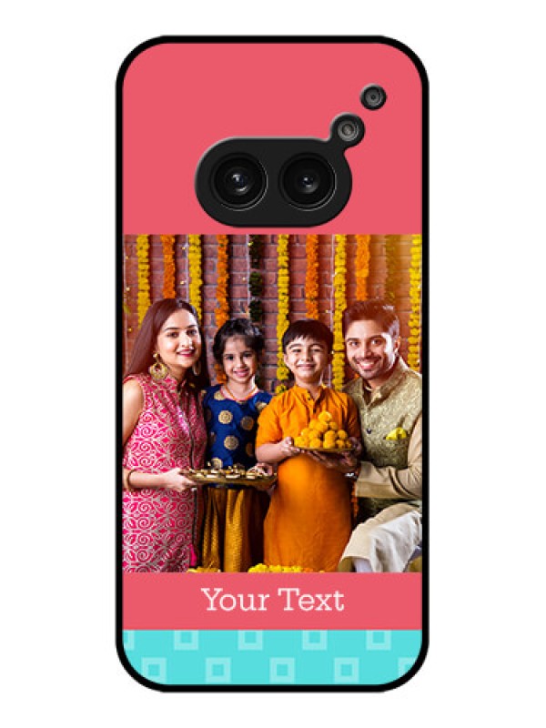 Custom Nothing Phone 2A Custom Metal Phone Case - Peach and Blue Color Design