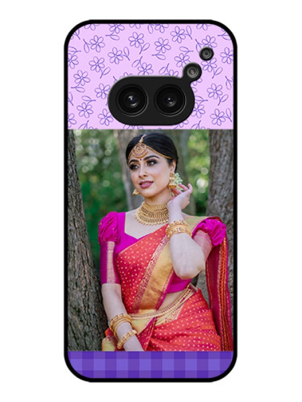 Custom Nothing Phone 2A Custom Metal Phone Case - Purple Floral Design