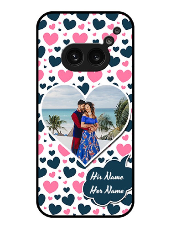 Custom Nothing Phone 2A Custom Metal Phone Case - Pink and Blue Heart Design