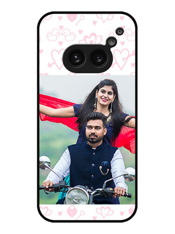 Custom Nothing Phone 2A Custom Metal Phone Case - Pink Flying Heart Design