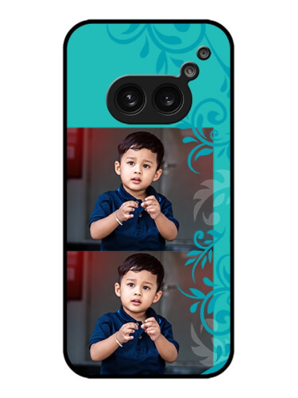 Custom Nothing Phone 2A Custom Metal Phone Case - With Photo And Green Floral Design