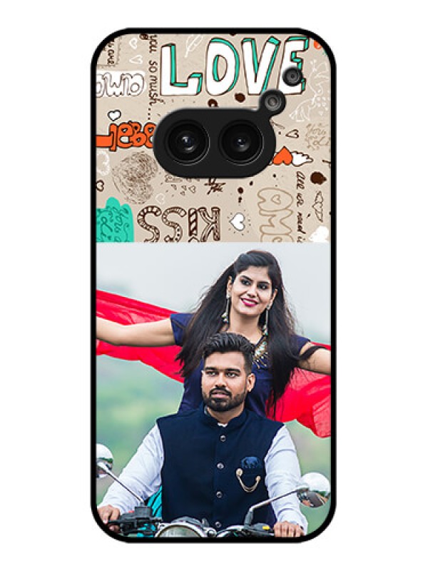 Custom Nothing Phone 2A Custom Metal Phone Case - Love Doodle Pattern