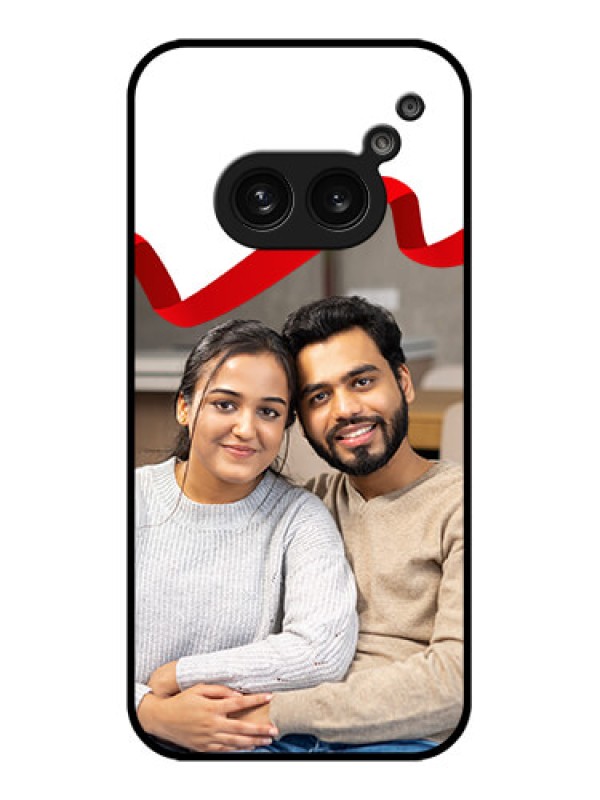 Custom Nothing Phone 2A Custom Metal Phone Case - Red Ribbon Frame Design