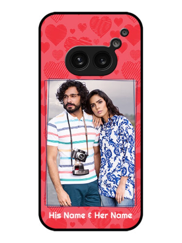 Custom Nothing Phone 2A Custom Metal Phone Case - With Red Heart Symbols Design