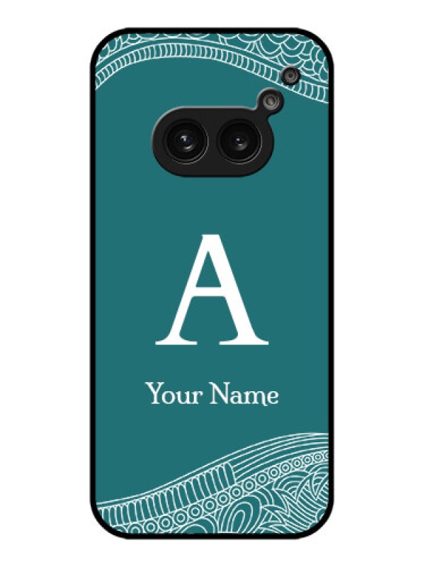 Custom Nothing Phone 2A Custom Metal Phone Case - Line Art Pattern With Custom Name Design