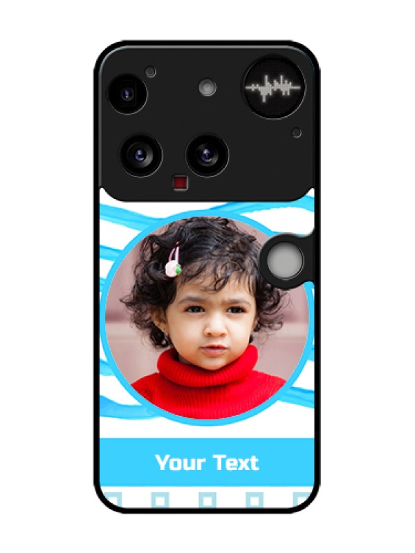 Custom Nothing Phone 3 5G Custom Metal Phone Case - Simple Blue Case Design