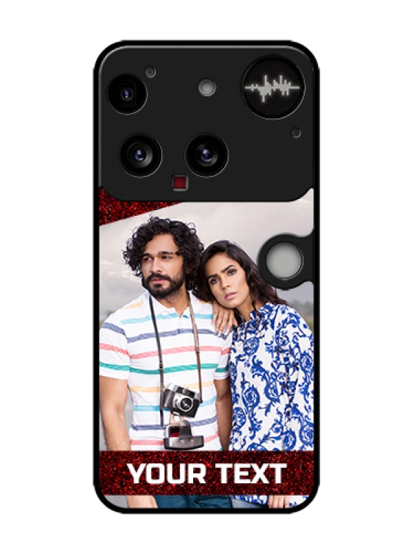 Custom Nothing Phone 3 5G Custom Metal Phone Case - Image Holder With Glitter Strip Design