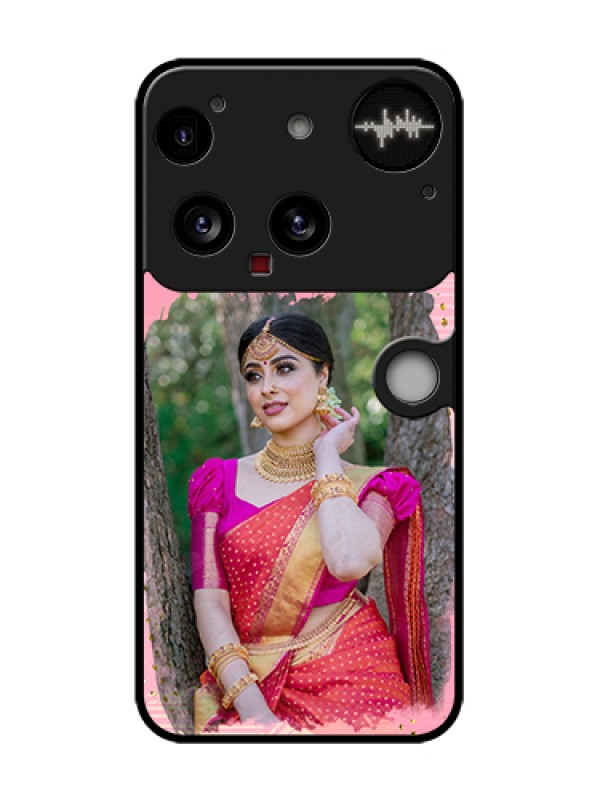 Custom Nothing Phone 3 5G Custom Metal Phone Case - Gold Glitter Splash Design