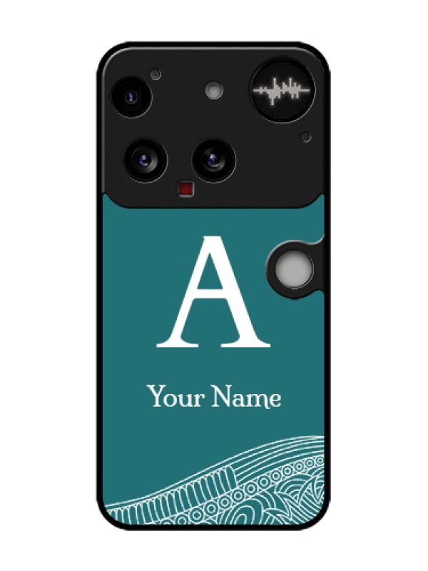 Custom Nothing Phone 3 5G Custom Metal Phone Case - Line Art Pattern With Custom Name Design