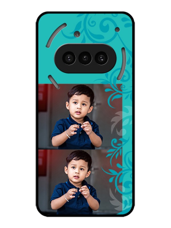 Custom Nothing Phone 3A 5G Custom Metal Phone CaseCurved Line Art With Blue And White Design