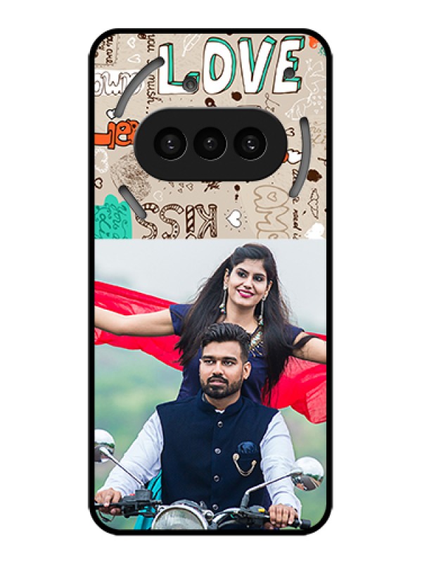 Custom Nothing Phone 3A 5G Custom Metal Phone Case - Love Doodle Pattern