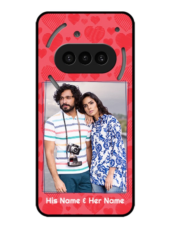Custom Nothing Phone 3A 5G Custom Metal Phone Case - With Red Heart Symbols Design