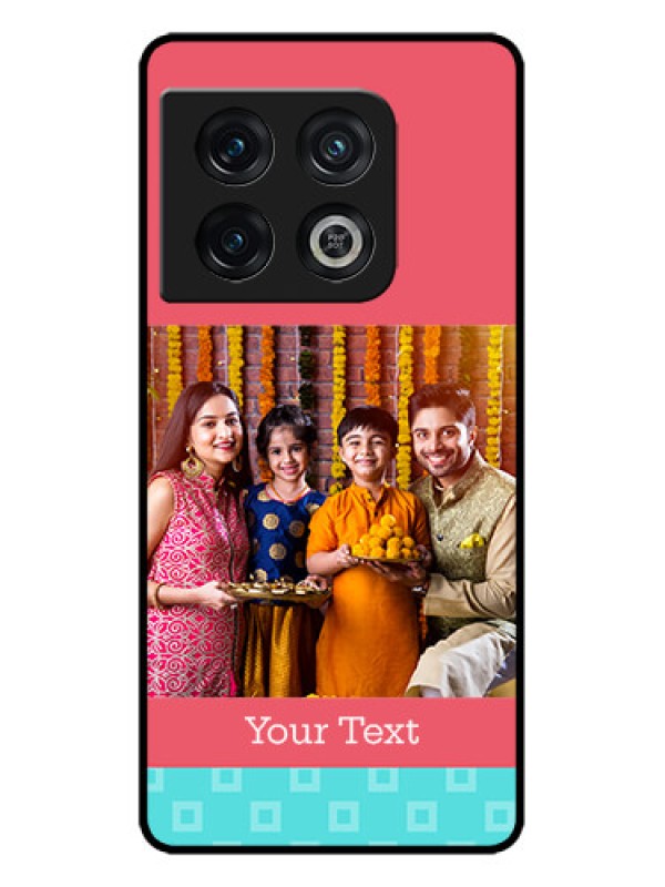 Custom OnePlus 10 Pro 5G Custom Metal Phone CasePeach and Blue Color Design