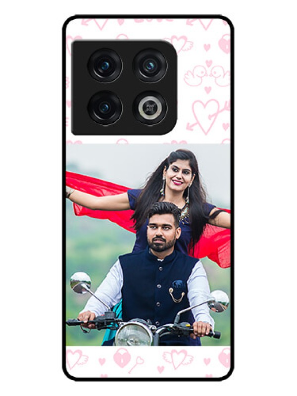 Custom OnePlus 10 Pro 5G Custom Metal Phone CasePink Flying Heart Design