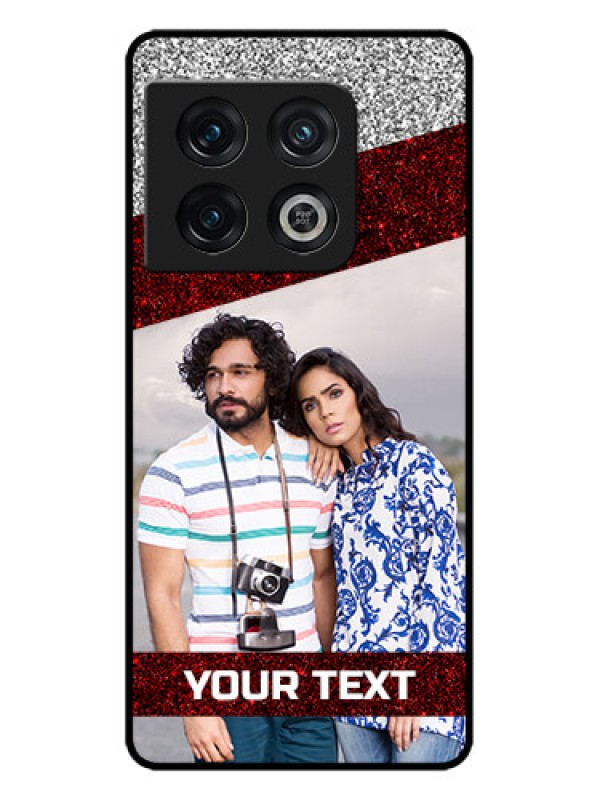 Custom OnePlus 10 Pro 5G Custom Metal Phone CaseImage Holder With Glitter Strip Design