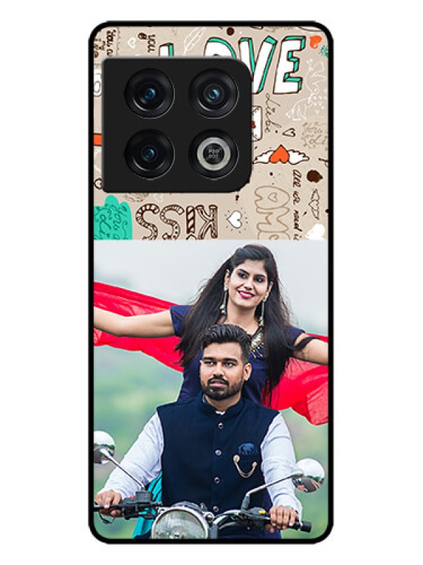 Custom OnePlus 10 Pro 5G Custom Metal Phone CaseLove Doodle Pattern