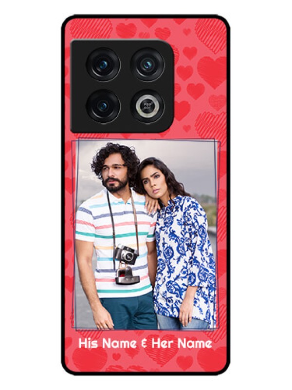 Custom OnePlus 10 Pro 5G Custom Metal Phone CaseWith Red Heart Symbols Design