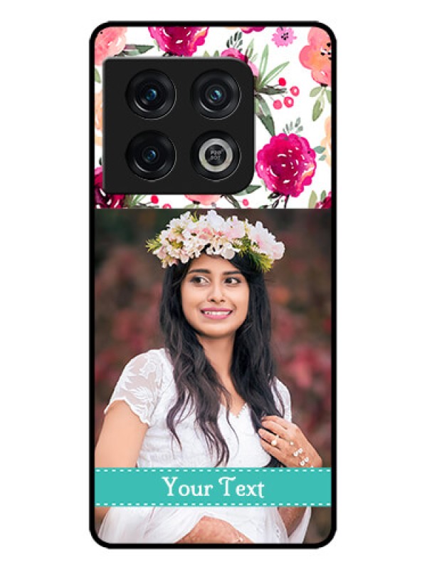 Custom OnePlus 10 Pro 5G Custom Metal Phone CaseWater Colors Floral Design