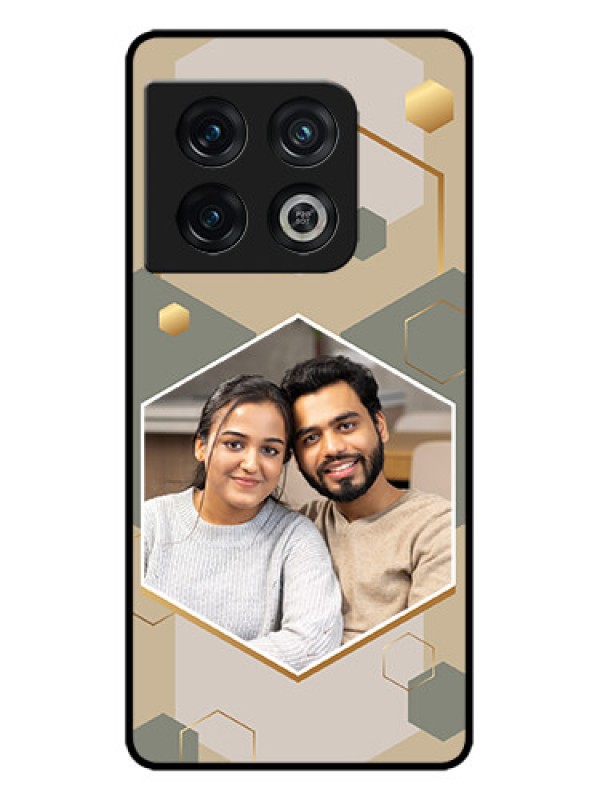 Custom OnePlus 10 Pro 5G Custom Metal Phone CaseStylish Hexagon Pattern Design