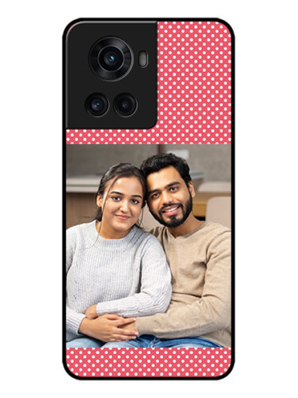 Custom OnePlus 10R 5G Custom Metal Phone CaseWhite Dotted Design