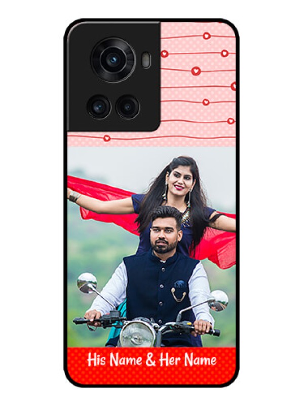 Custom OnePlus 10R 5G Custom Metal Phone CaseRed Pattern Case Design