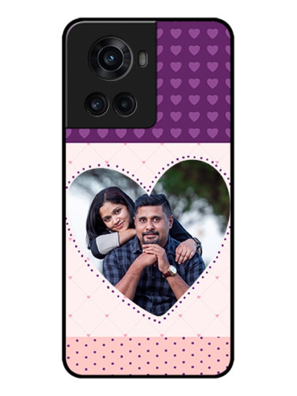 Custom OnePlus 10R 5G Custom Metal Phone CaseViolet Love Dots Design