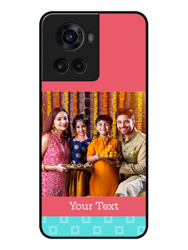 Custom OnePlus 10R 5G Custom Metal Phone CasePeach and Blue Color Design