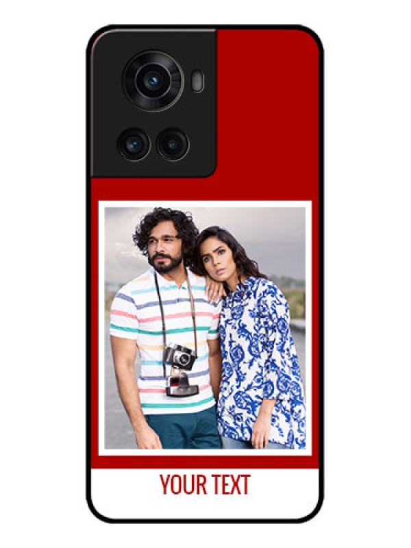 Custom OnePlus 10R 5G Custom Metal Phone CaseRed Color Design