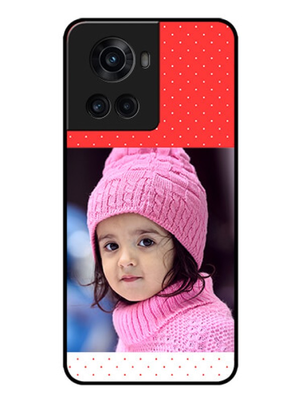 Custom OnePlus 10R 5G Custom Metal Phone CaseRed Pattern Design