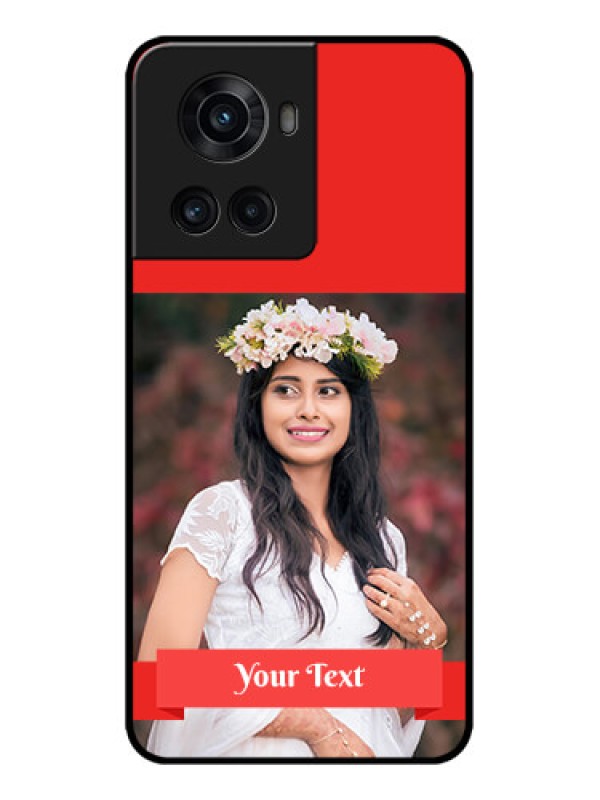 Custom OnePlus 10R 5G Custom Metal Phone CaseSimple Red Color Design