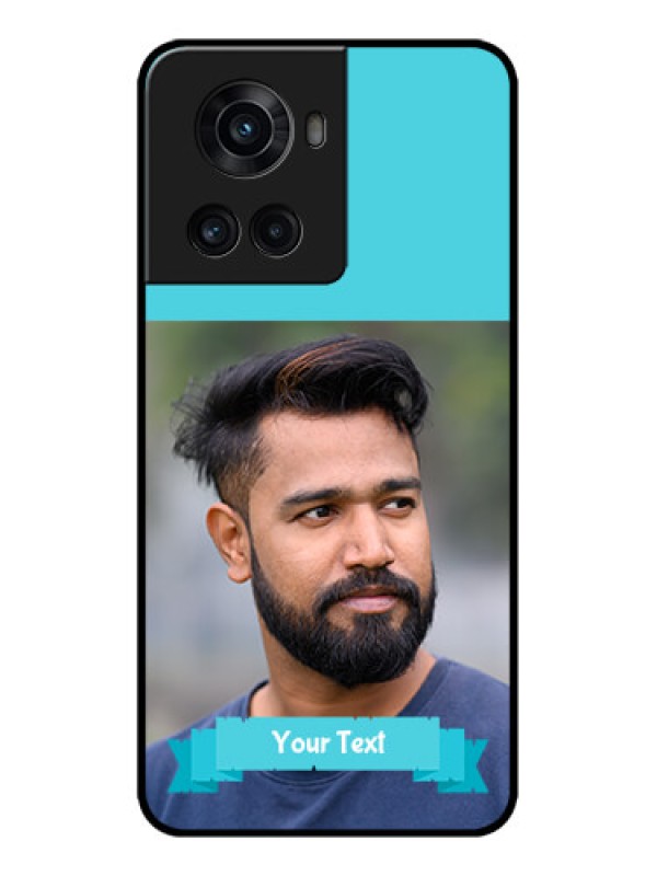 Custom OnePlus 10R 5G Custom Metal Phone CaseBlue Color Design