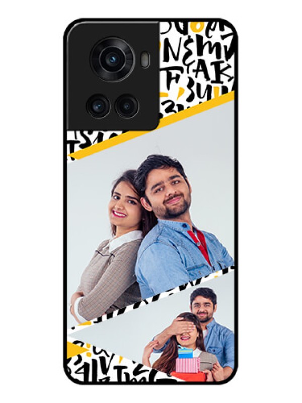 Custom OnePlus 10R 5G Custom Metal Phone CaseLetters Pattern Design