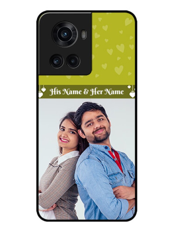 Custom OnePlus 10R 5G Custom Metal Phone CaseYou and Me Heart Design