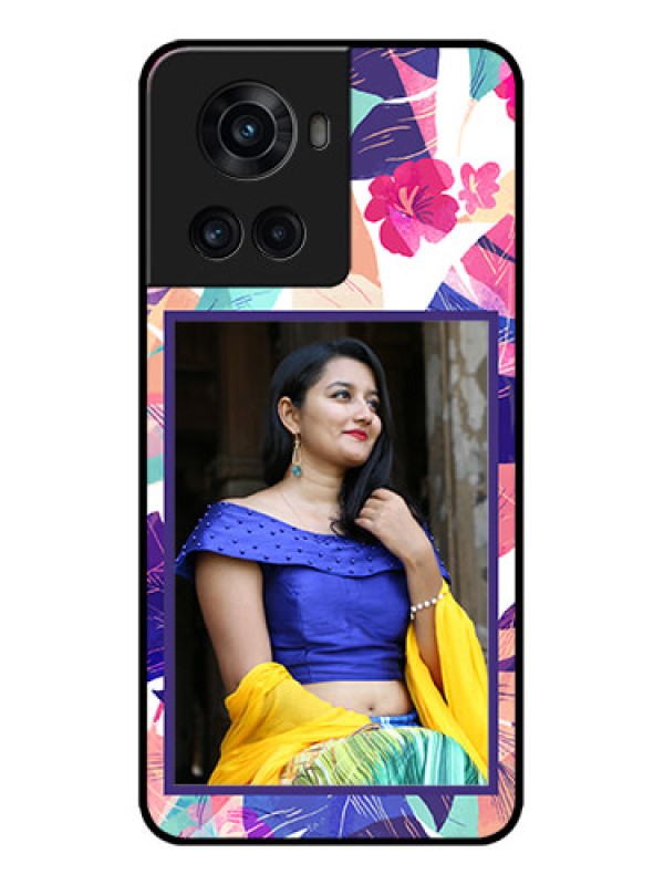 Custom OnePlus 10R 5G Custom Metal Phone CaseAbstract Floral Design