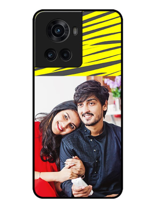 Custom OnePlus 10R 5G Custom Metal Phone CaseYellow Abstract Design